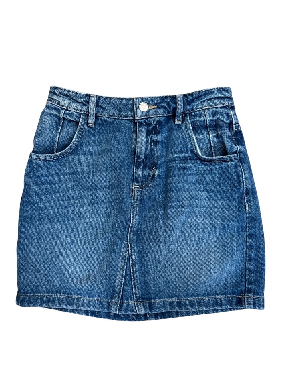 Guess Jeans Vintage Blue Denim Jean Skirt Y2Kโ Size 25 Style W71D77D2LX0